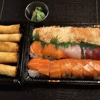 Hiro 88 - Bottom to top: Columbia River Roll - Rainbow Roll - Spicy 2 in Roll - and a side of vegetable Egg Rolls Plate ! All AMAZING ! - Sushi Bars Near Me - Omaha, Nebraska Hiro 88 - Bottom to top: Columbia River Roll - Rainbow Roll - Spicy 2 in Roll - and a side of vegetable Egg Rolls Plate ! All AMAZING ! - Sushi Bars Near Me - Omaha, Nebraska