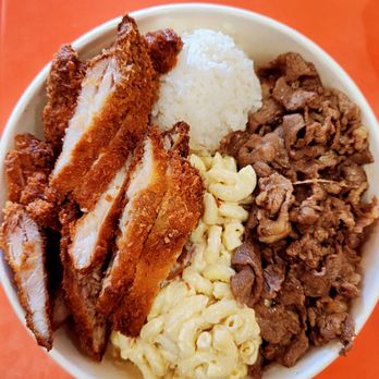 Orange Hawaiian BBQ - Half and half bowl - Hawaiian Near Me - La Habra, California Orange Hawaiian BBQ - Half and half bowl - Hawaiian Near Me - La Habra, California