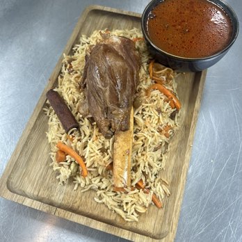 Cairo Grill - Lamb shank ,rice and peas - Egyptian Near Me - Santa Clara, California