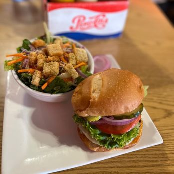 Burger Bob's - a bowl of salad and a sandwich - Burgers Near Me - Bozeman, Montana