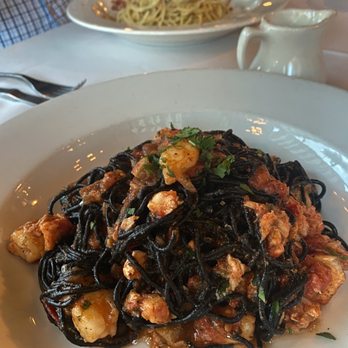 Coppa Osteria - Carbonara in the back ground and I ordered the squid ink pasta. - Italian Near Me - Houston, Texas Coppa Osteria - Carbonara in the back ground and I ordered the squid ink pasta. - Italian Near Me - Houston, Texas