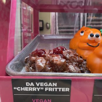 Pinkbox Doughnuts - Da vegan cherry fritter vegan donut - Donuts Near Me - Primm, Nevada Pinkbox Doughnuts - Da vegan cherry fritter vegan donut - Donuts Near Me - Primm, Nevada