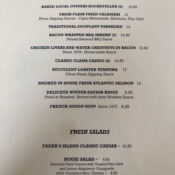 Fager's Island - Menu (Starters & Salads) - Seafood Near Me - Ocean City, Maryland Fager's Island - Menu (Starters & Salads) - Seafood Near Me - Ocean City, Maryland