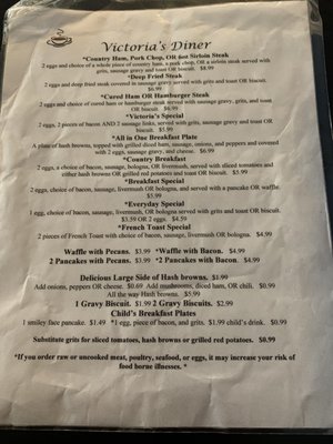 Menu photo 7 Victoria's Diner Clover, SC Menu photo 7 Victoria's Diner Clover, SC