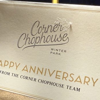 Corner Chophouse - Nice anniversary from the staff. - Steakhouses Near Me - Winter Park, Florida Corner Chophouse - Nice anniversary from the staff. - Steakhouses Near Me - Winter Park, Florida