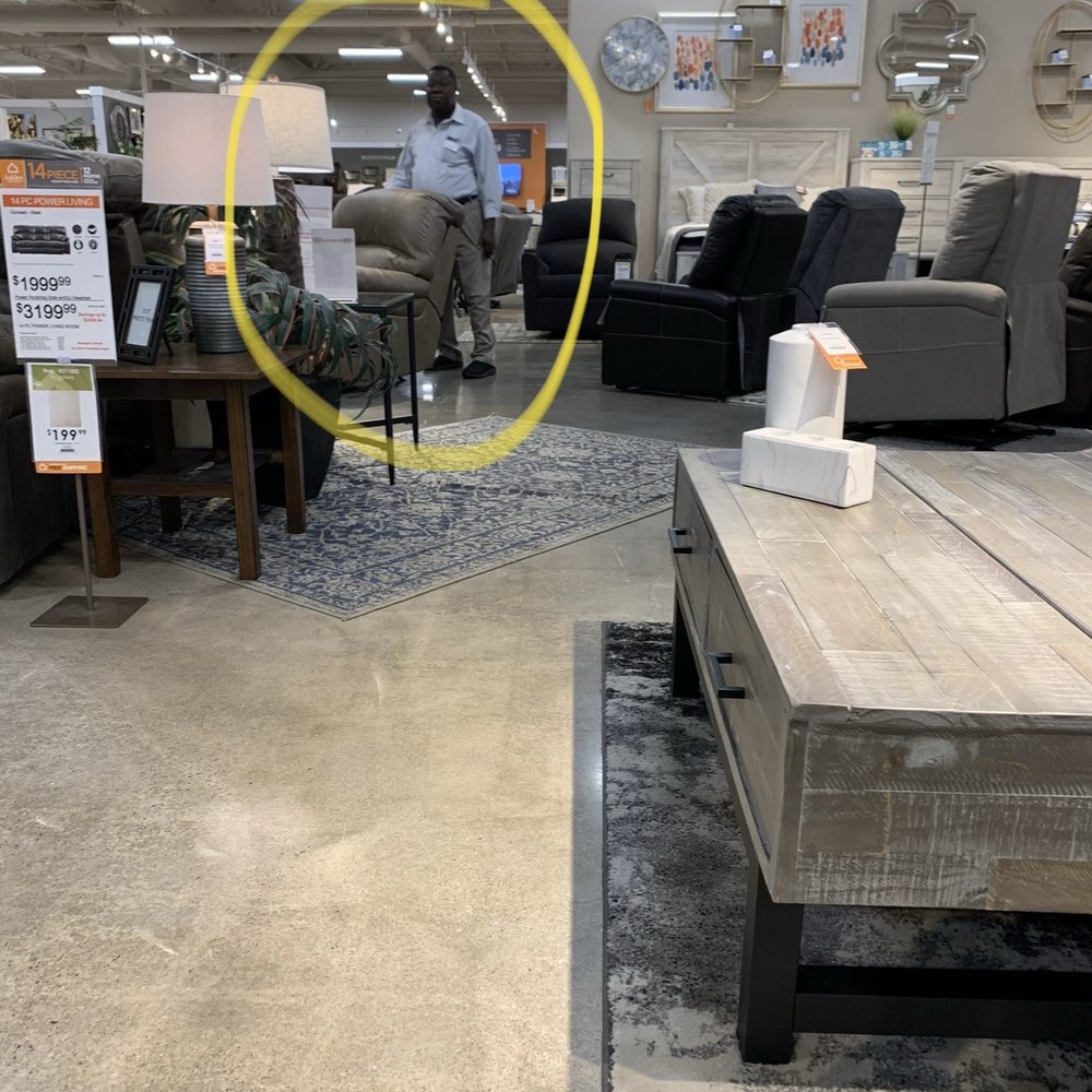 Ashley Store - This shark followed us around the ENTIRE store, lingering and starting. SO UNCOMFORTABLE. - Furniture Stores Near Me - Dublin, California Ashley Store - This shark followed us around the ENTIRE store, lingering and starting. SO UNCOMFORTABLE. - Furniture Stores Near Me - Dublin, California