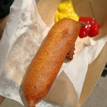 Red Wagon Corn Dog Cart - Yum!  Corn dog! - Food Trucks Near Me - Anaheim, California