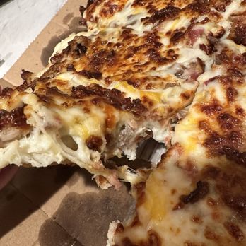 Domino's Pizza - Viral pizza: pan, garlic parmesan sauce, extra cheese, Philly steak, bacon, cheddar blend, well done. By: Andrew - Pizza Near Me - Thousand Oaks, California Domino's Pizza - Viral pizza: pan, garlic parmesan sauce, extra cheese, Philly steak, bacon, cheddar blend, well done. By: Andrew - Pizza Near Me - Thousand Oaks, California