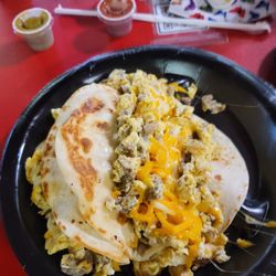 Sausage egg tacos.