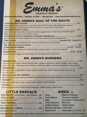 Menu photo 8 Emma's Southern Kitchen Knoxville, TN Menu photo 8 Emma's Southern Kitchen Knoxville, TN