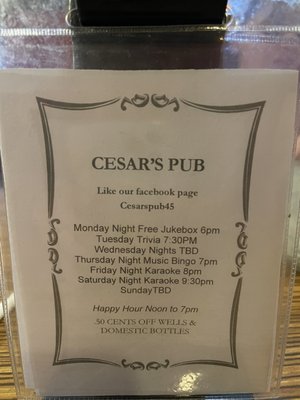 Menu photo 5 Cesar's Pub Grand Rapids, MI