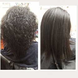 Shampoo and blow dry on natural hair