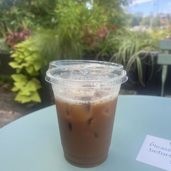 The Water's Fine Goods + Coffee - Medium pumpkin, flavored iced coffee. - Cafes Near Me - Easthampton, Massachusetts