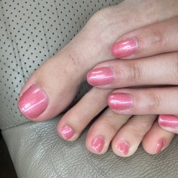 Romancing Nails Salon - Gel mani pedi sun-zu in the sun. A beautiful spring summer pink. - Nail Salons Near Me - Chantilly, Virginia