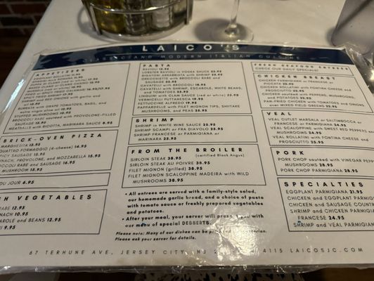 Menu photo 5 Laico's Jersey City, NJ