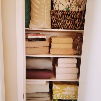 Organized by Talia - Linen closet clean up! Folding, and colorizing by style was key. - Home Organization Near Me Organized by Talia - Linen closet clean up! Folding, and colorizing by style was key. - Home Organization Near Me