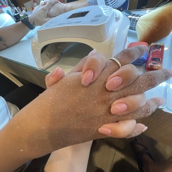 Elegant Nail Spa - Sheer pink w round shape - Nail Salons Near Me - Virginia Beach, Virginia