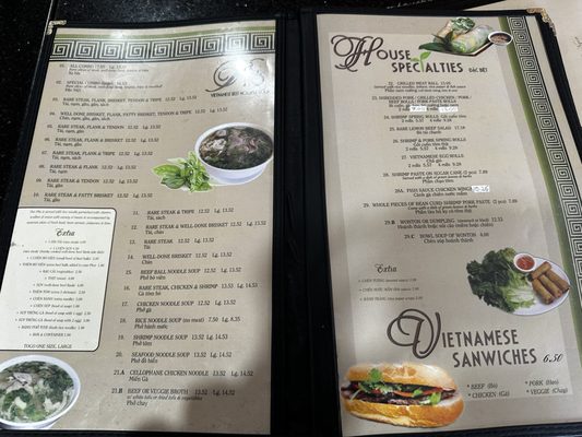 Menu photo 1 Pho Van San Diego, CA
