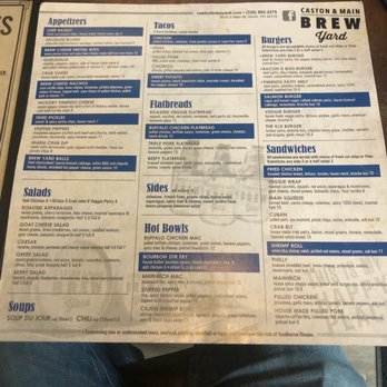 Caston & Main Brew Yard - Food menu - New American Near Me - Akron, Ohio