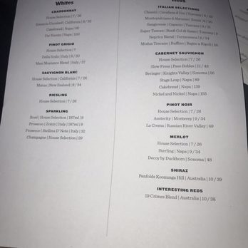 Osteria 166 - Wine menu - Italian Near Me - Buffalo, New York