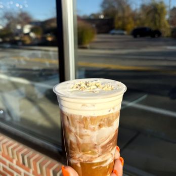 JK Cafe - White Toasted Hazelnut Cold Brew w/ White Chocolate Hazelnut Cold Foad - Coffee & Tea Near Me - Franklin, Massachusetts