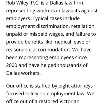 Rob Wiley, PC - Words mean nothing if your aren't willing to help those destitute from the employer situation - Employment Law Near Me - Dallas, Texas Rob Wiley, PC - Words mean nothing if your aren't willing to help those destitute from the employer situation - Employment Law Near Me - Dallas, Texas