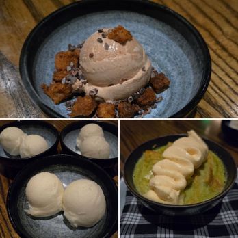 Lineage - Desserts: chocolate miso ice cream (table favorite!), sorbet (least favorite- ginger and lichee flavored), bread pudding (mixed reviews) - Asian Fusion Near Me - Wailea, Hawaii Lineage - Desserts: chocolate miso ice cream (table favorite!), sorbet (least favorite- ginger and lichee flavored), bread pudding (mixed reviews) - Asian Fusion Near Me - Wailea, Hawaii