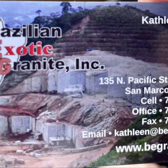 Brazilian Exotic Granite - Business card - Building Supplies Near Me - San Marcos, California Brazilian Exotic Granite - Business card - Building Supplies Near Me - San Marcos, California