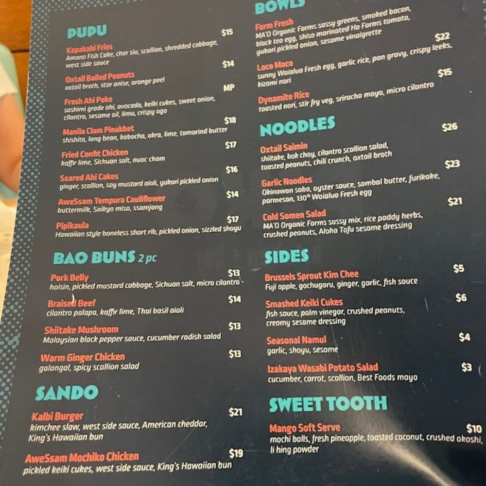 Piko Kitchen + Bar - Menu - Cocktail Bars Near Me - Honolulu, Hawaii