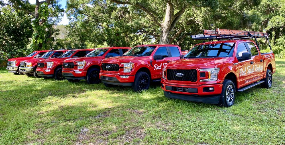 Slide of Red Truck Roofing