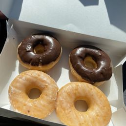 chocolate and glazed donuts chocolate and glazed donuts