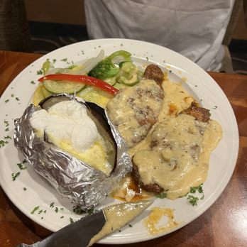 Cooper's Bar and Grill - Cajun boneless pork chops with baked potato ($25) - American Near Me - Mount Shasta, California Cooper's Bar and Grill - Cajun boneless pork chops with baked potato ($25) - American Near Me - Mount Shasta, California
