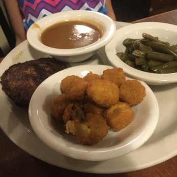 Southern Fried Green Tomatoes - Hamburger steak, fried okra, and greenbeans - Southern Near Me - Greenville, South Carolina Southern Fried Green Tomatoes - Hamburger steak, fried okra, and greenbeans - Southern Near Me - Greenville, South Carolina