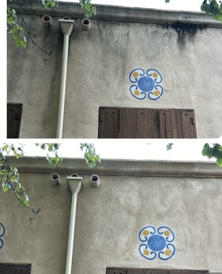 House Soft Wash 🏠 - Soft washing is a gentle yet effective cleaning method used to remove dirt, algae, mold, and mildew from exterior surfaces like roofs and house siding. Unlike pressure washing, which uses high-powered water jets, soft washing relies on low-pressure water combined with specialized cleaning solutions to break down grime without damaging delicate materials like shingles, stucco, or vinyl siding. This technique is especially ideal for maintaining the integrity of your roof and home exterior while ensuring a deep, long-lasting clean. It not only restores curb appeal but also helps prevent long-term structural damage caused by organic growth.