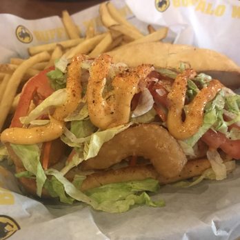 Buffalo Wild Wings - Cold PO' Boy with shrimp. It was good but just cold (mixed feelings). - American Near Me - Norfolk, Virginia Buffalo Wild Wings - Cold PO' Boy with shrimp. It was good but just cold (mixed feelings). - American Near Me - Norfolk, Virginia