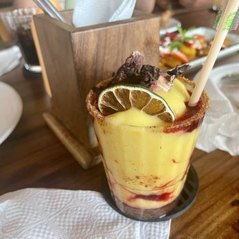 Lola Valentina - Hibiscus and mango margarita - Seafood Near Me - Isla Mujeres, ROO