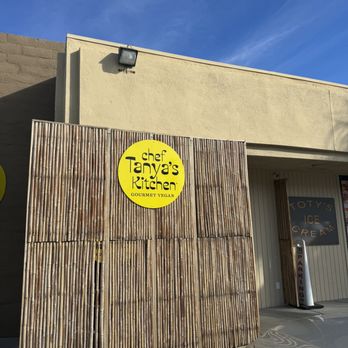 Chef Tanya's Kitchen - Front entrance of small storefront in industrial district - Vegan Near Me - Palm Springs, California Chef Tanya's Kitchen - Front entrance of small storefront in industrial district - Vegan Near Me - Palm Springs, California