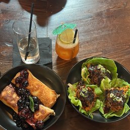 The drink was good but I was not feeling the lettuce wrap it was too salty for me and the crepes were so good The drink was good but I was not feeling the lettuce wrap it was too salty for me and the crepes were so good