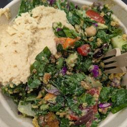 Chopt - Build your own. Get the hummus ON TOP of the salad after it's been chopped.