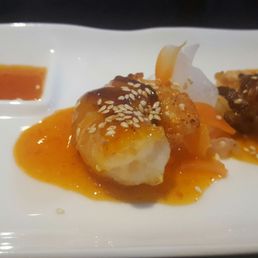 Complimentary bacon wrapped shrimp Complimentary bacon wrapped shrimp