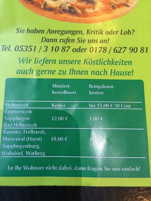 Menu photo 1 Pizza-Garten Helmstedt, NI