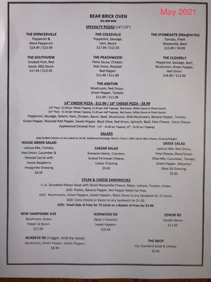 Menu photo 4 Bear Brick Oven Pizza Silver Spring, MD Menu photo 4 Bear Brick Oven Pizza Silver Spring, MD