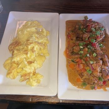 Outpost 45 - Outpost 45 grit cakes with a side of scrambled eggs - Breakfast & Brunch Near Me - New Orleans, Louisiana Outpost 45 - Outpost 45 grit cakes with a side of scrambled eggs - Breakfast & Brunch Near Me - New Orleans, Louisiana