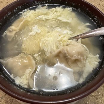Happy Teriyaki 11 - Wonton soup. It was different than other Wonton soups I've had but good. Kinds of like an egg flour soup and had bean thread noodles. - Japanese Near Me - Puyallup, Washington Happy Teriyaki 11 - Wonton soup. It was different than other Wonton soups I've had but good. Kinds of like an egg flour soup and had bean thread noodles. - Japanese Near Me - Puyallup, Washington