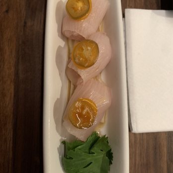 Shoyo - yellowtail jalapeño over tofu skin - Sushi Bars Near Me - Dallas, Texas Shoyo - yellowtail jalapeño over tofu skin - Sushi Bars Near Me - Dallas, Texas