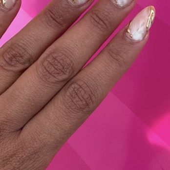 Luchic Nails Bar - Marble and chrome on gel x - Nail Salons Near Me - Los Angeles, California