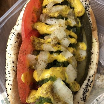 Peppered Pig - Thursday Chicago Dog - dog is cooked longer and tasty - Burgers Near Me - Huntsville, Alabama Peppered Pig - Thursday Chicago Dog - dog is cooked longer and tasty - Burgers Near Me - Huntsville, Alabama