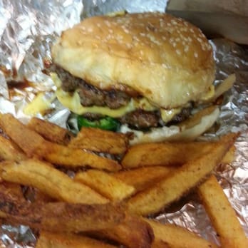 Five Guys - Bacon cheeseburger mayo jalapeños grilled onions and A1 sauce... WOW! - Burgers Near Me - New York, New York
