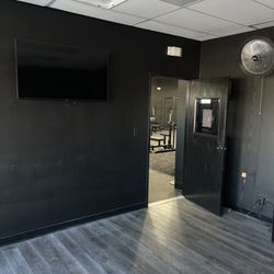 The left side of the reception area and the entrance to our gym!
