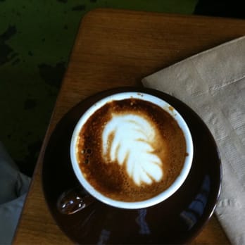 Outerlands - Macchiatto with a leaf in the foam - New American Near Me - San Francisco, California Outerlands - Macchiatto with a leaf in the foam - New American Near Me - San Francisco, California